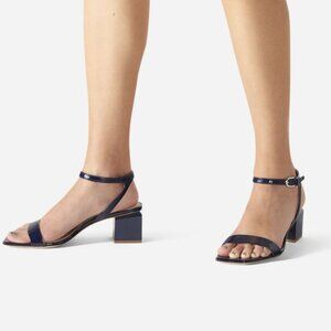 AGL  Angie Ankle Strap Sandals With Cube Heel in Black Sz EU39.5/US9.5